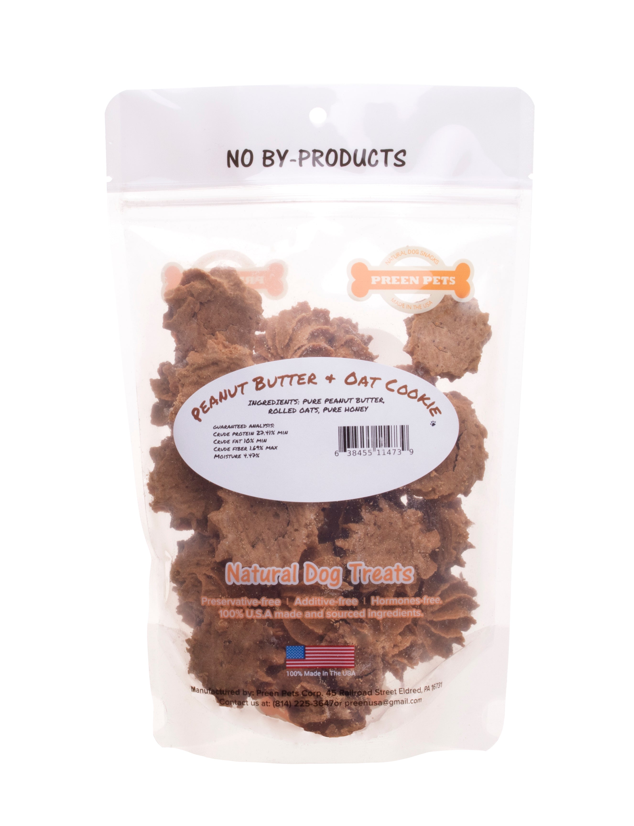 Organic Peanut Butter Cookies — all-natural dog treats made in the USA by Preen Pets (photo 3)