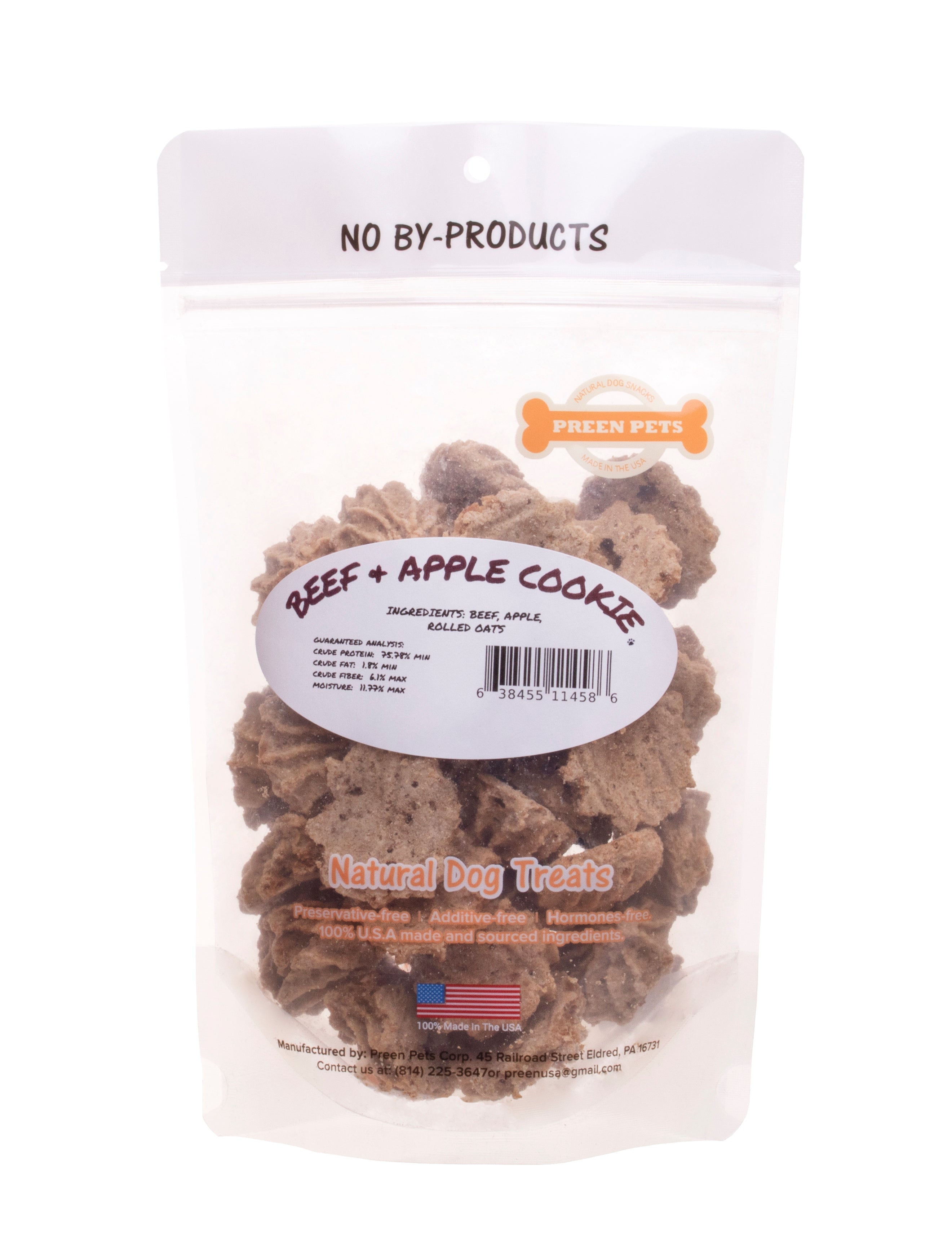 Beef & Apple Cookies — all-natural dog treats made in the USA by Preen Pets (photo 3)