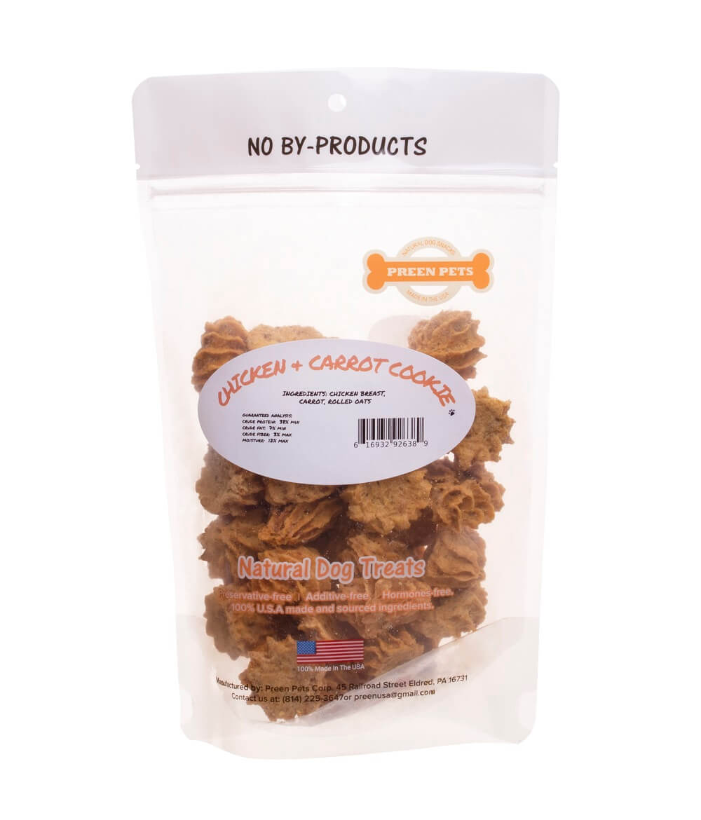 Chicken & Carrot Cookies — all-natural dog treats made in the USA by Preen Pets (photo 3)