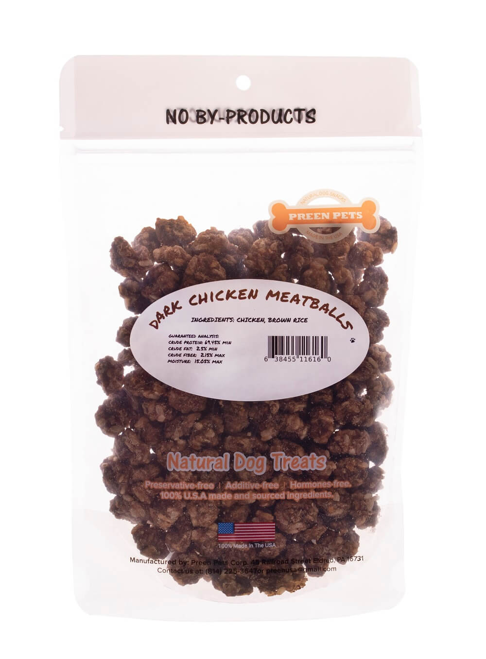 Dark Meat Chicken Meatballs — all-natural dog treats made in the USA by Preen Pets (photo 3)