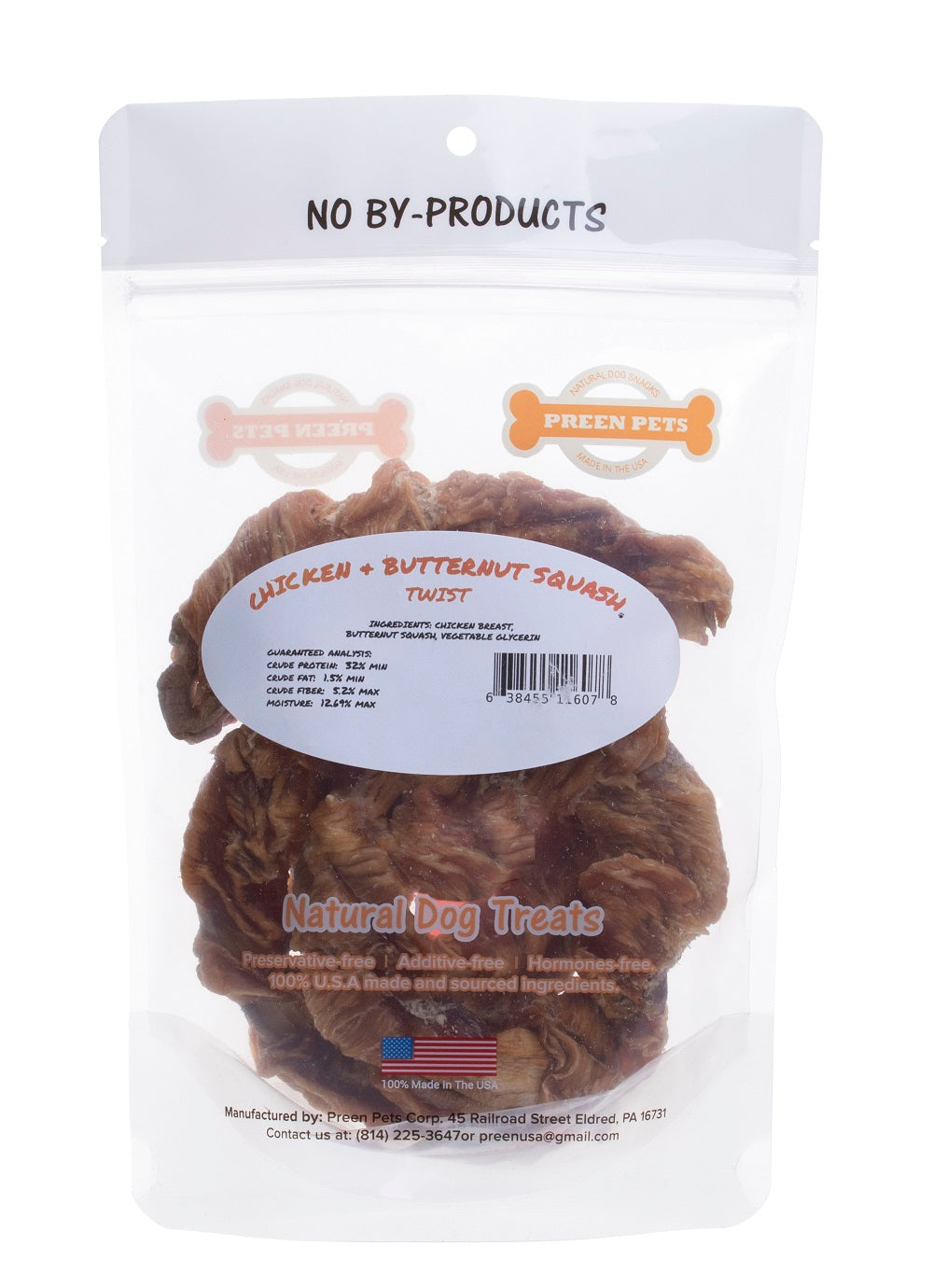 Chicken & Butternut Squash Twists — all-natural dog treats made in the USA by Preen Pets (photo 3)