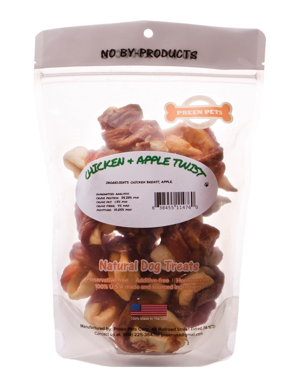 Chicken Breast & Apple Twists — all-natural dog treats made in the USA by Preen Pets (photo 3)