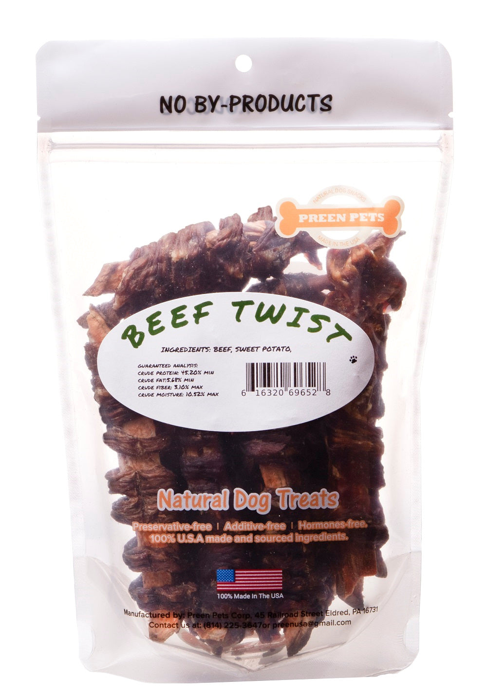 Beef & Sweet Potato Twists — all-natural dog treats made in the USA by Preen Pets (photo 3)