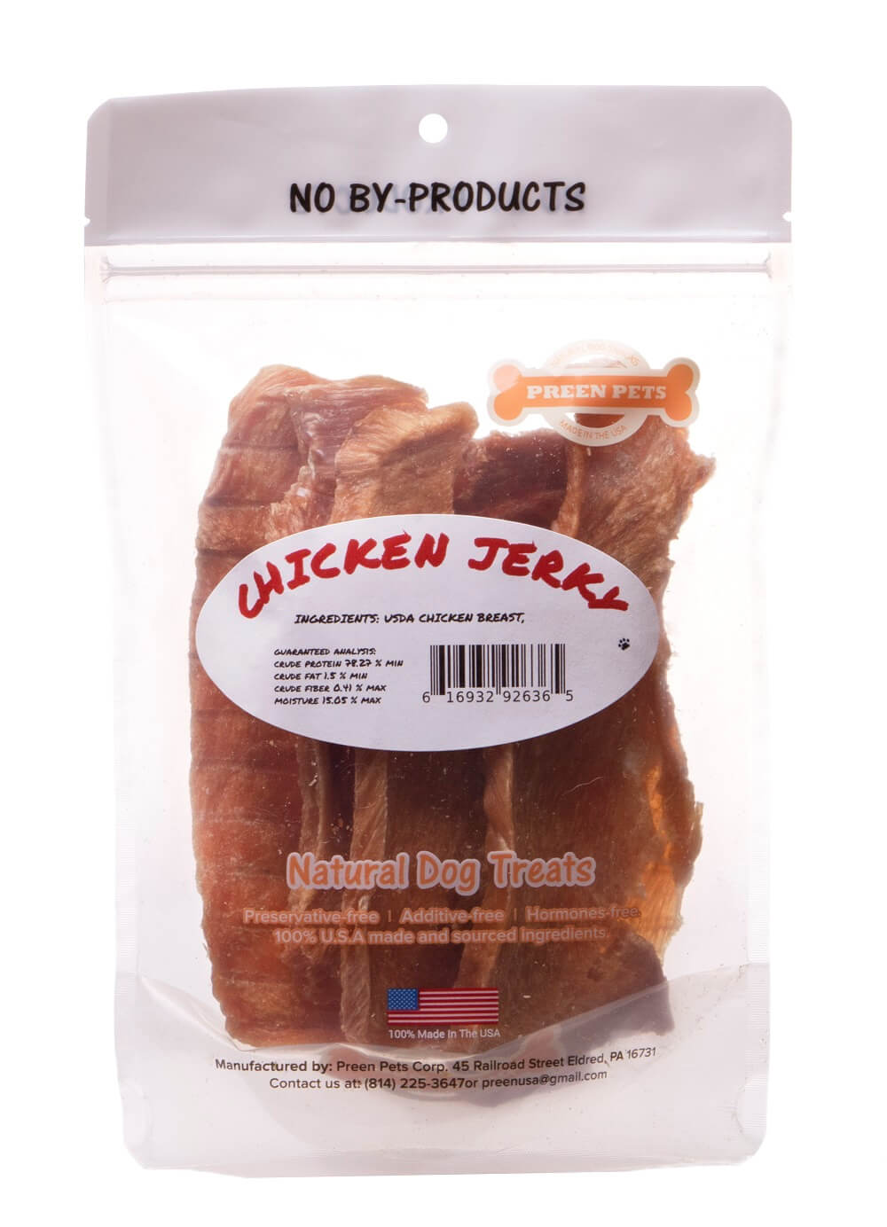 Chicken Jerky - 100% USA Extra Lean Chicken Breast — all-natural dog treats made in the USA by Preen Pets (photo 3)