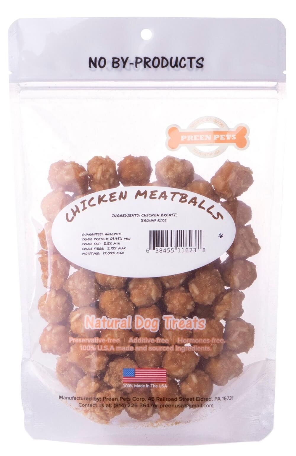 Chicken Meatballs — all-natural dog treats made in the USA by Preen Pets (photo 3)