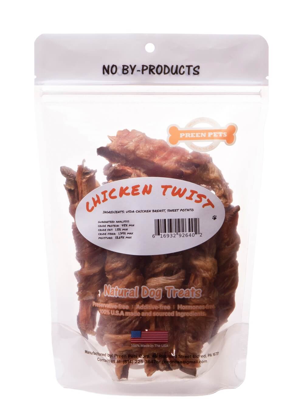 Chicken & Sweet Potato Twists — all-natural dog treats made in the USA by Preen Pets (photo 3)