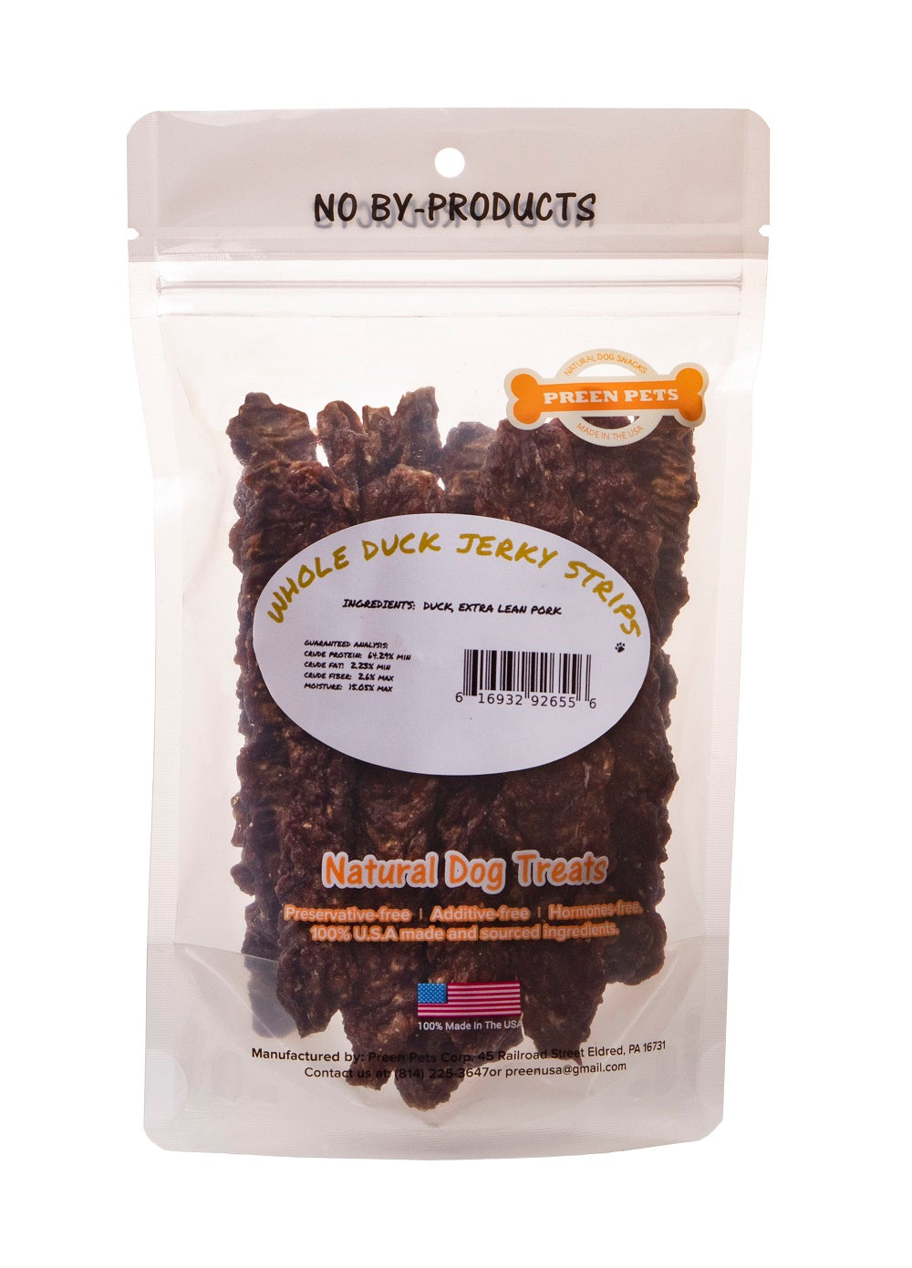 Duck Jerky Strips with Pork — all-natural dog treats made in the USA by Preen Pets (photo 3)