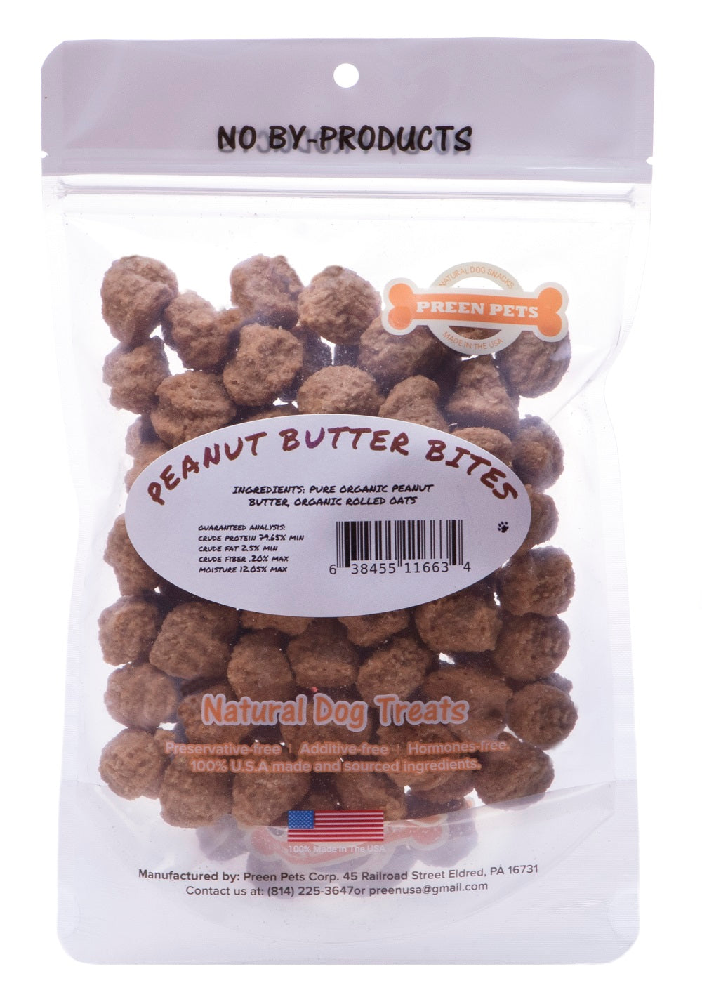 Peanut Butter Bites — all-natural dog treats made in the USA by Preen Pets (photo 3)