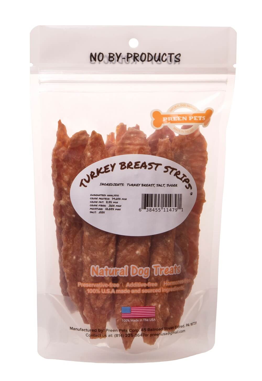 Turkey Breast Strips — all-natural dog treats made in the USA by Preen Pets (photo 3)