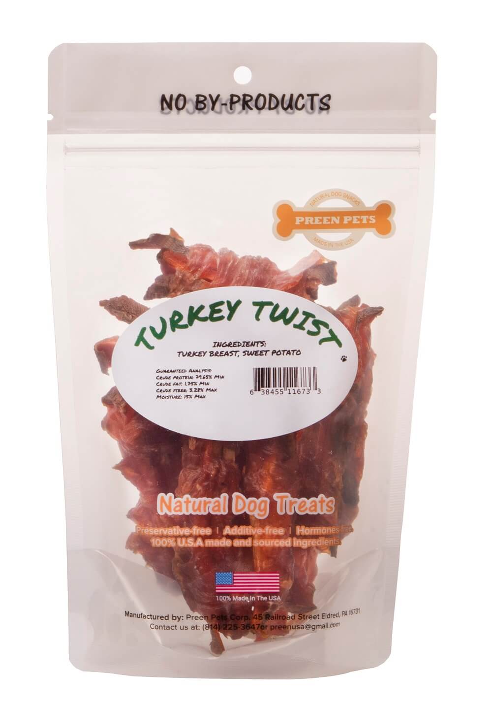 Turkey Breast & Sweet Potato Twists — all-natural dog treats made in the USA by Preen Pets (photo 3)