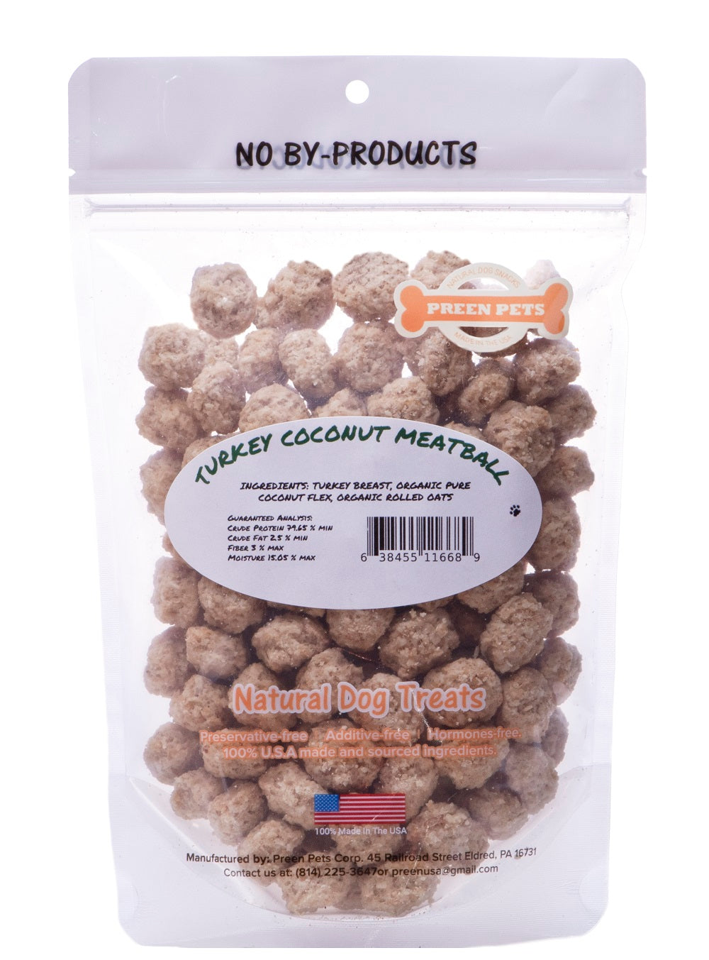 Turkey Coconut Meatballs — all-natural dog treats made in the USA by Preen Pets (photo 3)